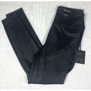 Simply Vera Vera Wang Shaping Faux Leather Leggings High Rise Black Size M NEW